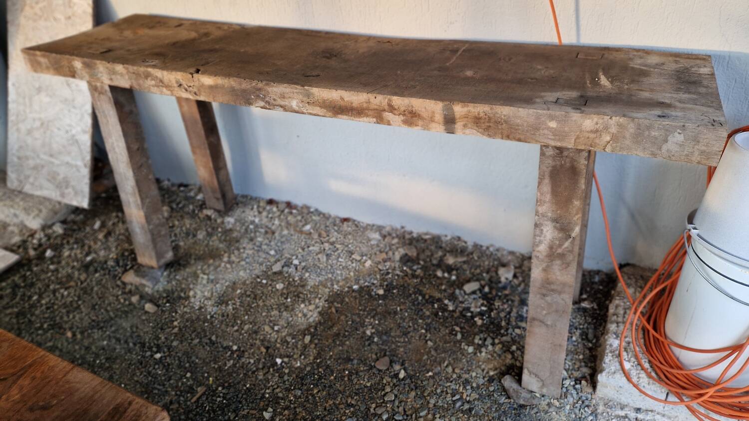 Antique solid wood workbench