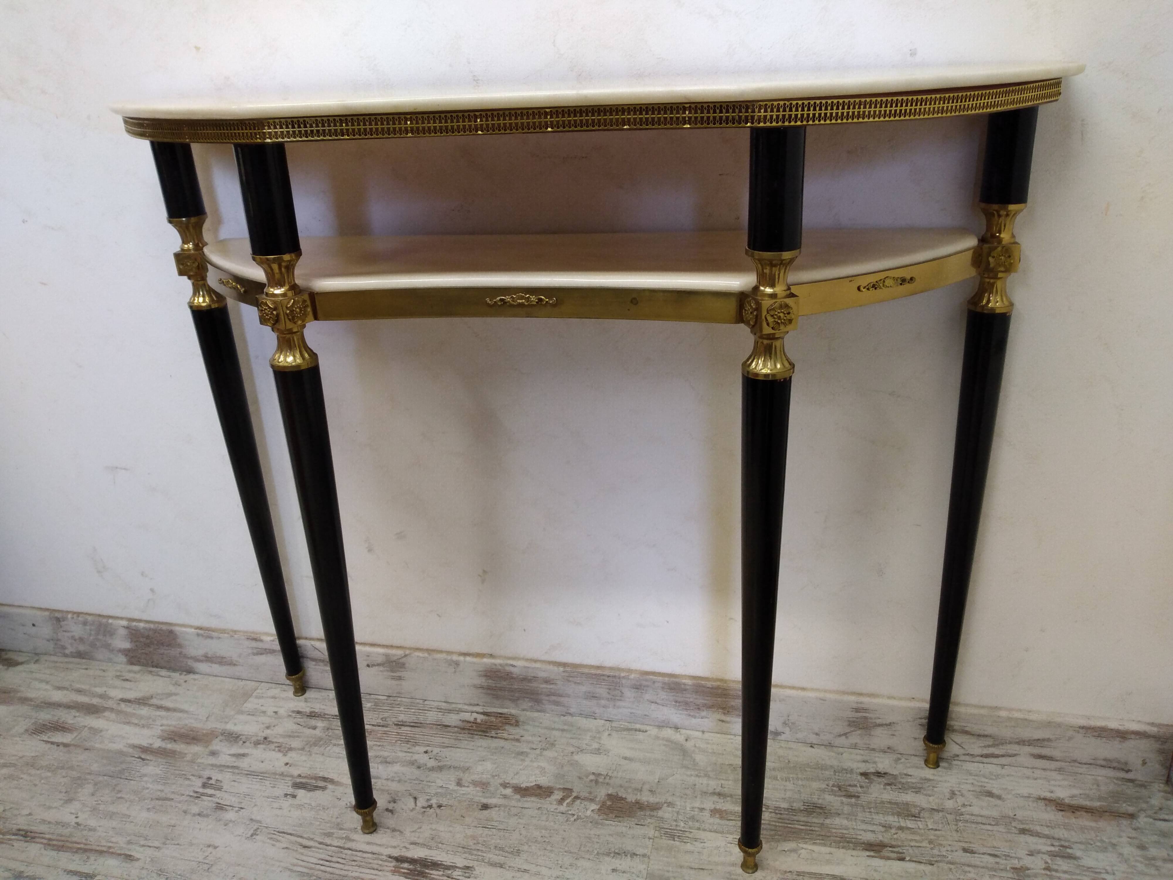 Vintage Italian half-moon console