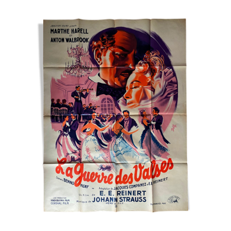 Affiche cinéma "La Guerre des Valses" Anton Walbrook, Johann Strauss 120x160cm 1951