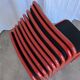 Space Age Stackable Dining Chair / 1970s Red & Black Metal Chair (9 in stoc