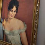 Portrait of Madame Récamier - reproduction François Gerard - gilded frame