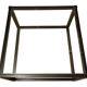Table basse carrée ou bout de canapé verre et bois noir