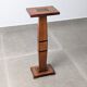 Art Deco pedestal column in wood with geometric marquetry, France, 1920s