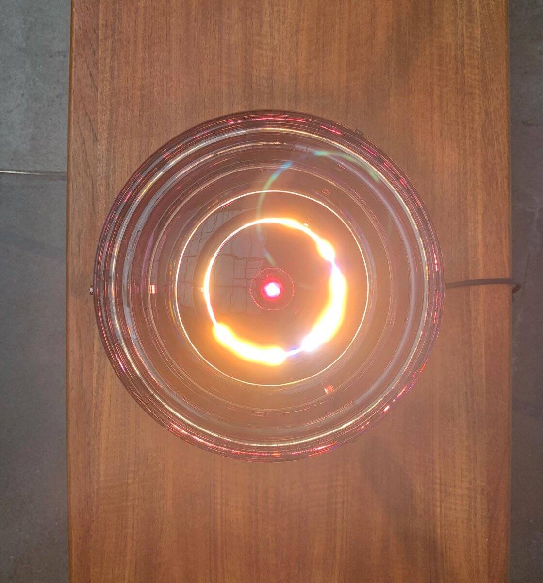 Postmodern glass mushroom table lamp, Italy