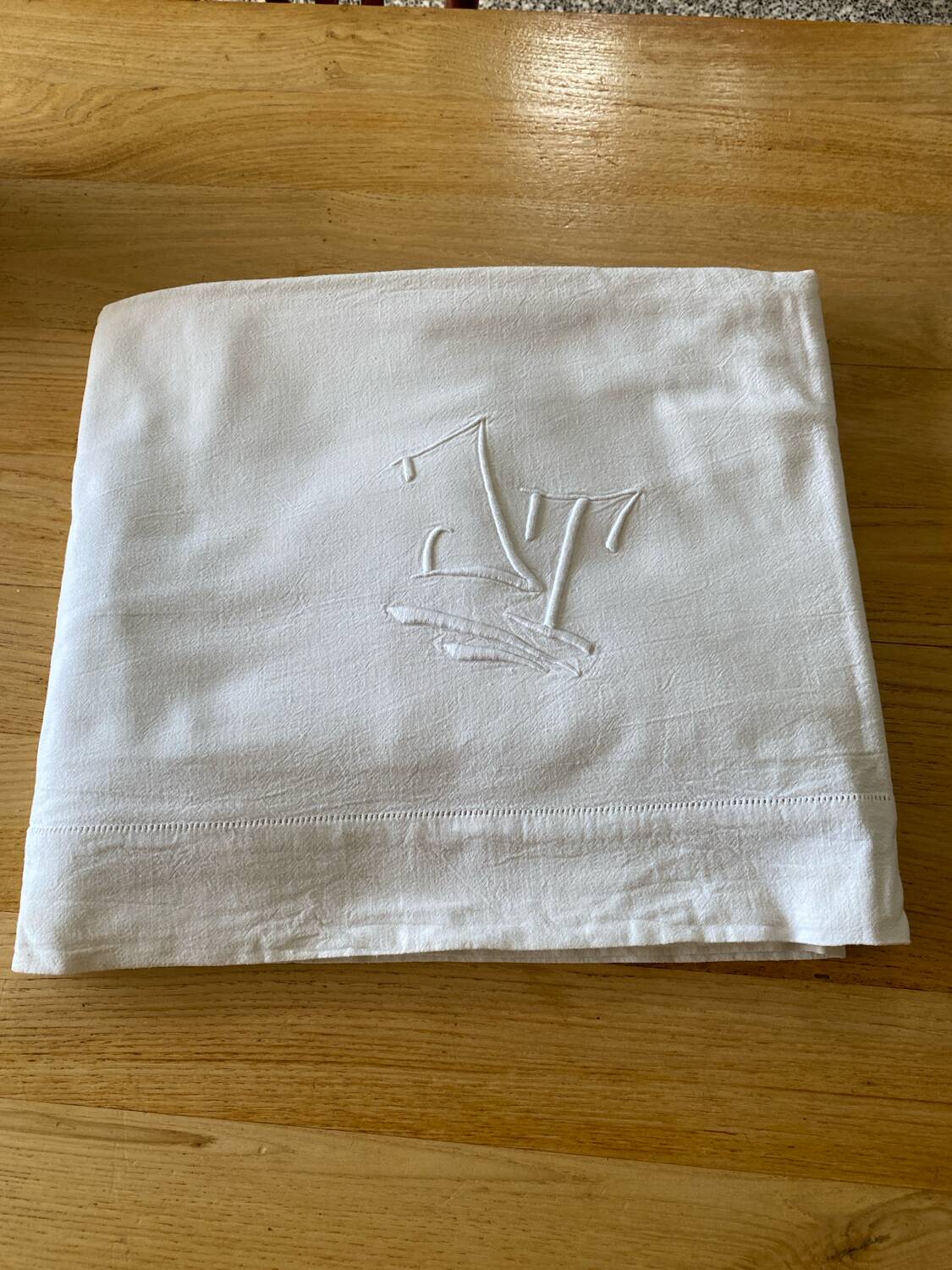 Antique JT monogrammed sheet