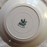 Old plate decorated with Saint Amand thrush