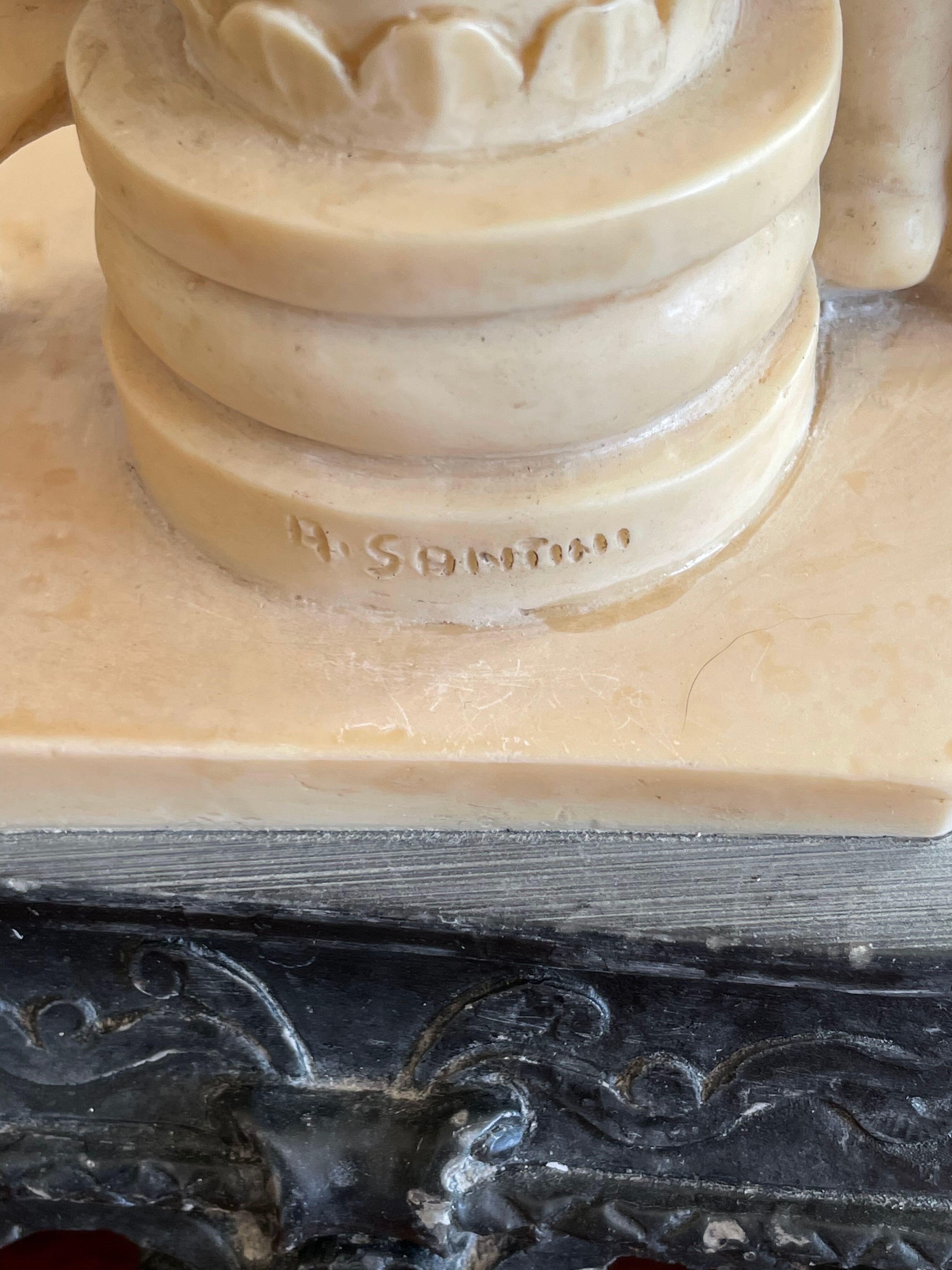 Lamp foot decorations cherubs in Santini resin