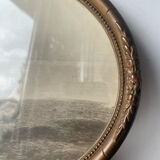 Cadre ovale en bois antique 32 cm x 25 cm