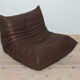 Togo armchair in brown madras leather model designed by Michel Ducaroy 1973