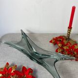 Coupe à fruits, centre de table en verre fumé