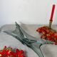 Coupe à fruits, centre de table en verre fumé