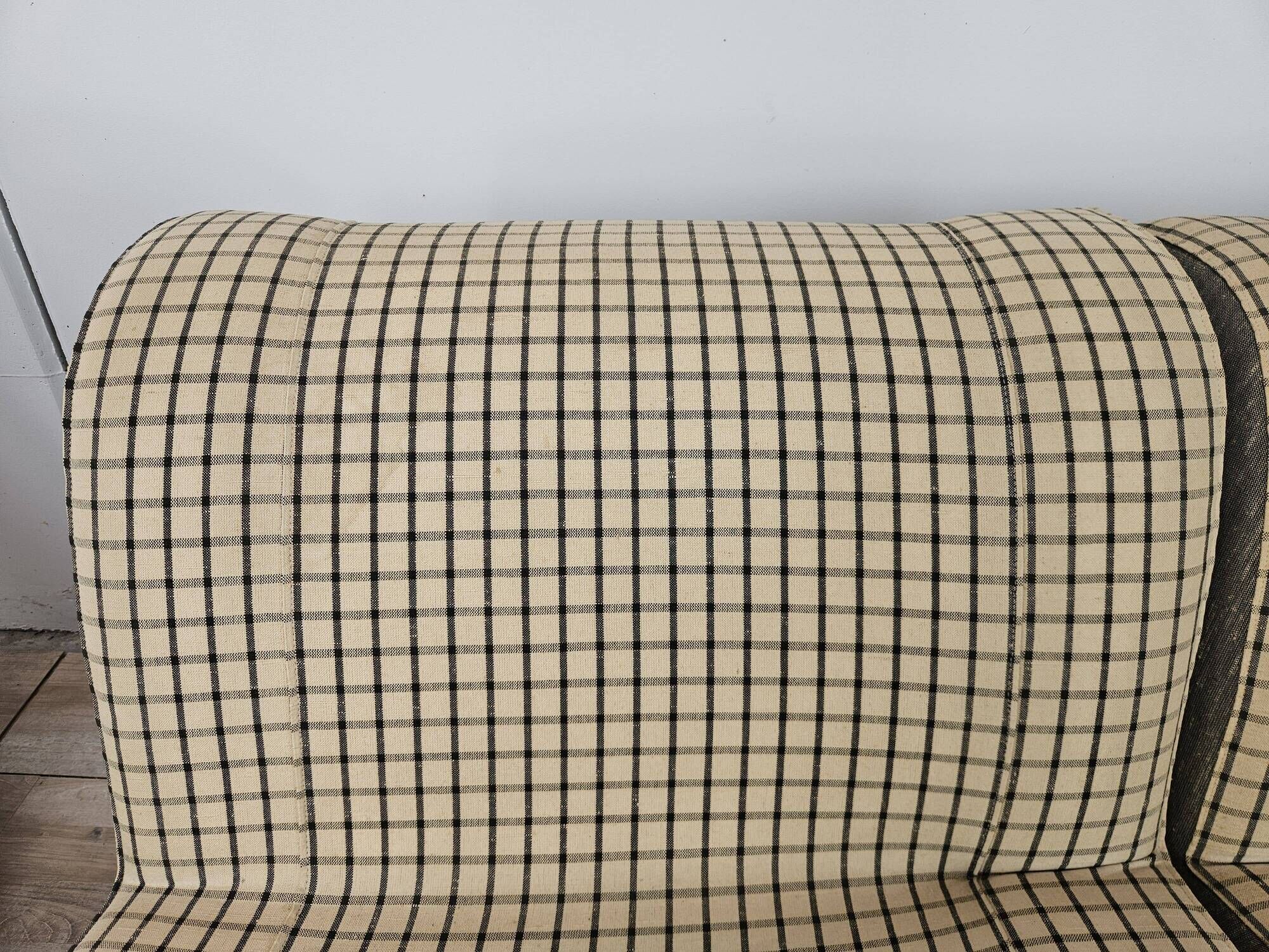 1970s modular sofa in plaid fabric