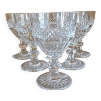 Cristallerie de Saint Louis - Series of 6 wine glasses n4 - Trianon model - Cut crystal