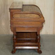 Shannon File Co drum desk in Victorian walnut with certificate.