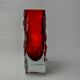 Vase Sommerso rouge effet glaçon par Seguso, Murano, Italie, 1970