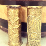 Pair of copper vases - shells 1914-18 - German - trench art