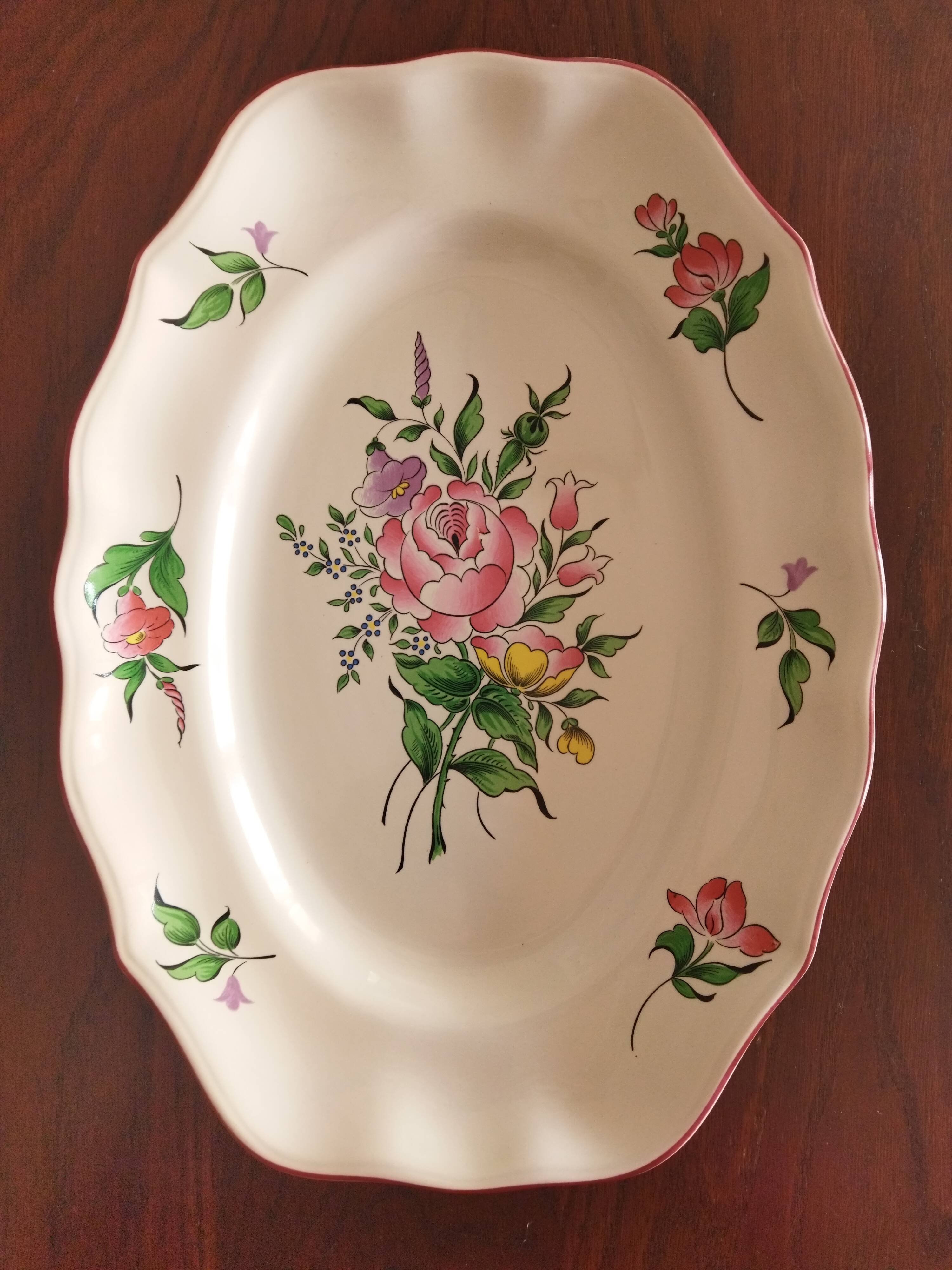 Oval dish, fine street lamp, KG Lunéville