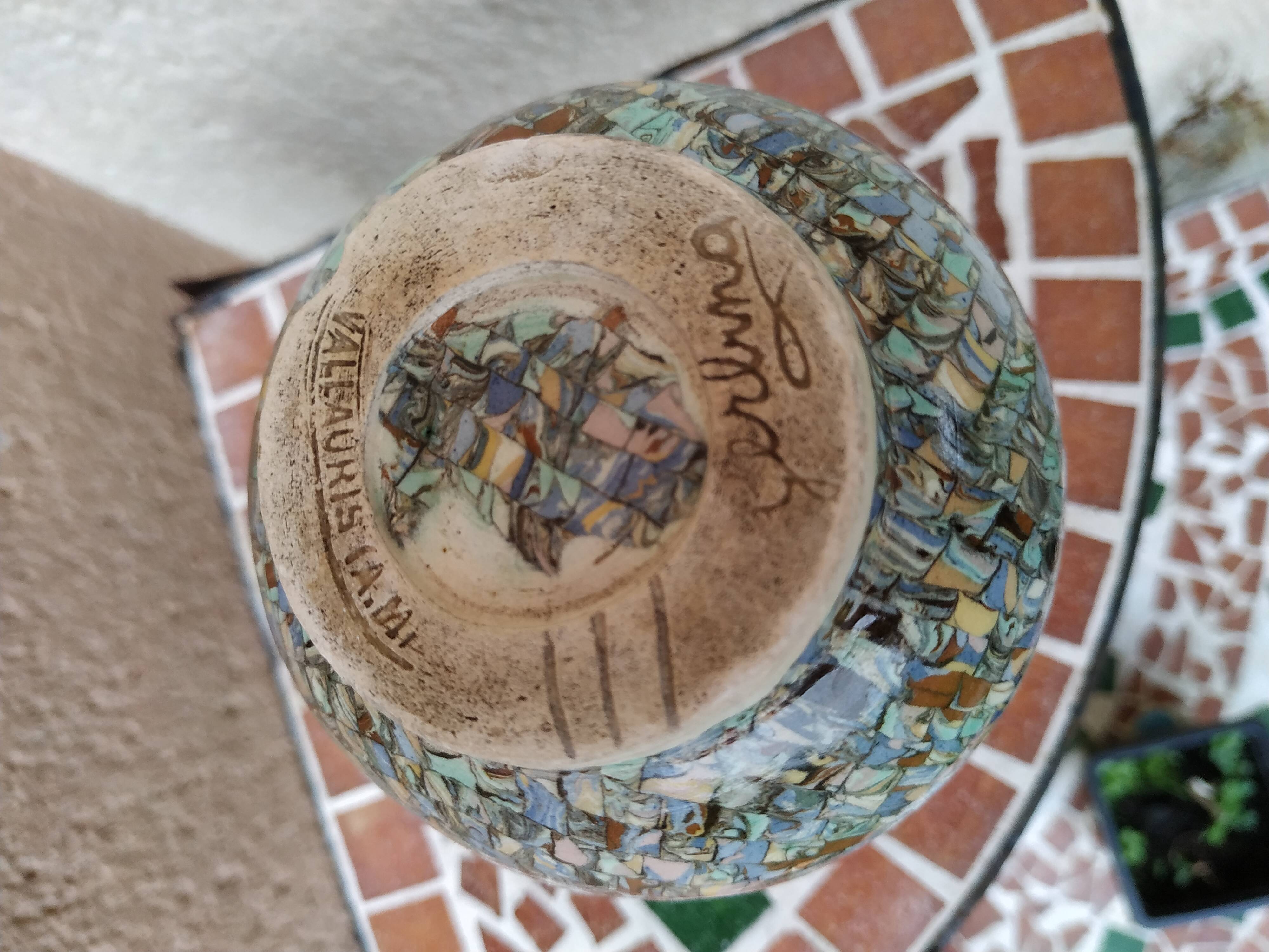Vase Vallauris signed Gerbino 11cm