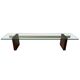 Mid-century minimalist thick glass coffee table, rosewood legs, 1960, Germany.