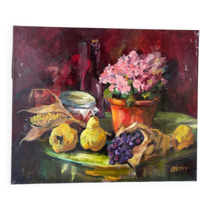 Huile sur toile Azalée