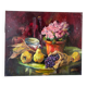 Oil on canvas Azalea grapes and pears signed Paumier
