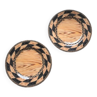 2 Plates 16 cm Legno Taitu Milano Vintage
