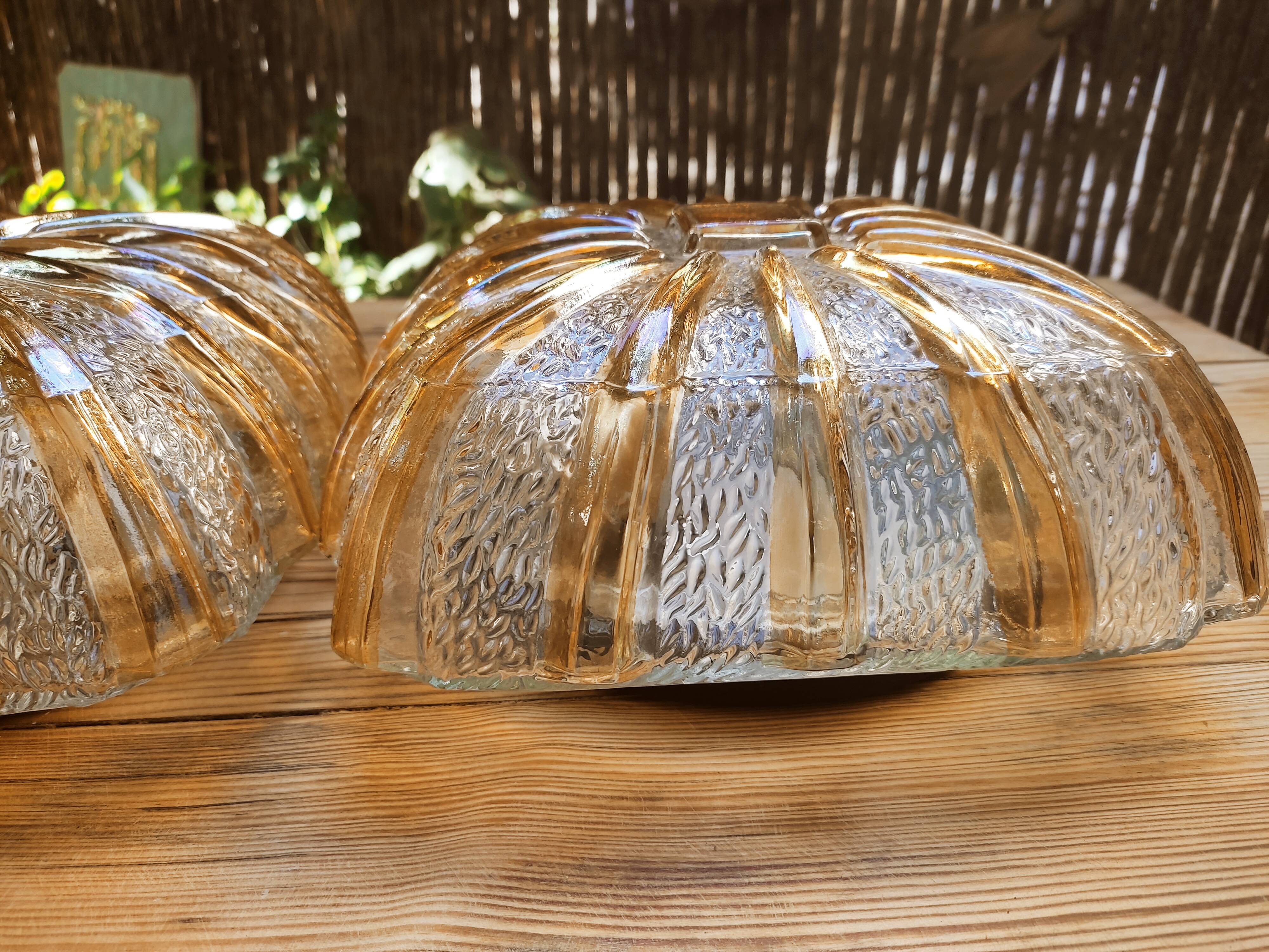 Duo of glass sconces