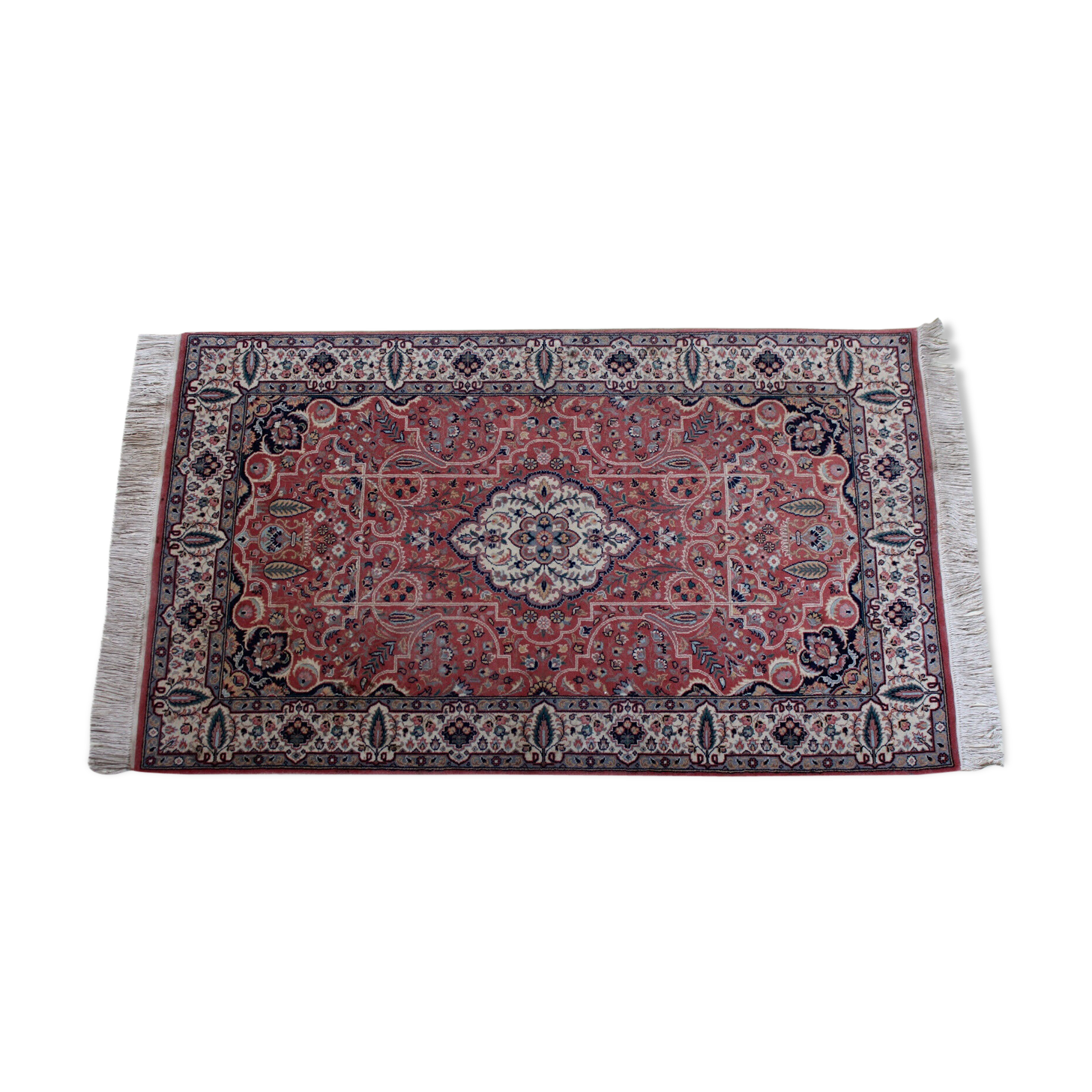 Vintage wool rug with fringe design Persian bijar 175x94cm