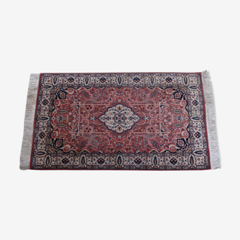 Tapis vintage en laine à franges au design persan bidjar 175x94cm