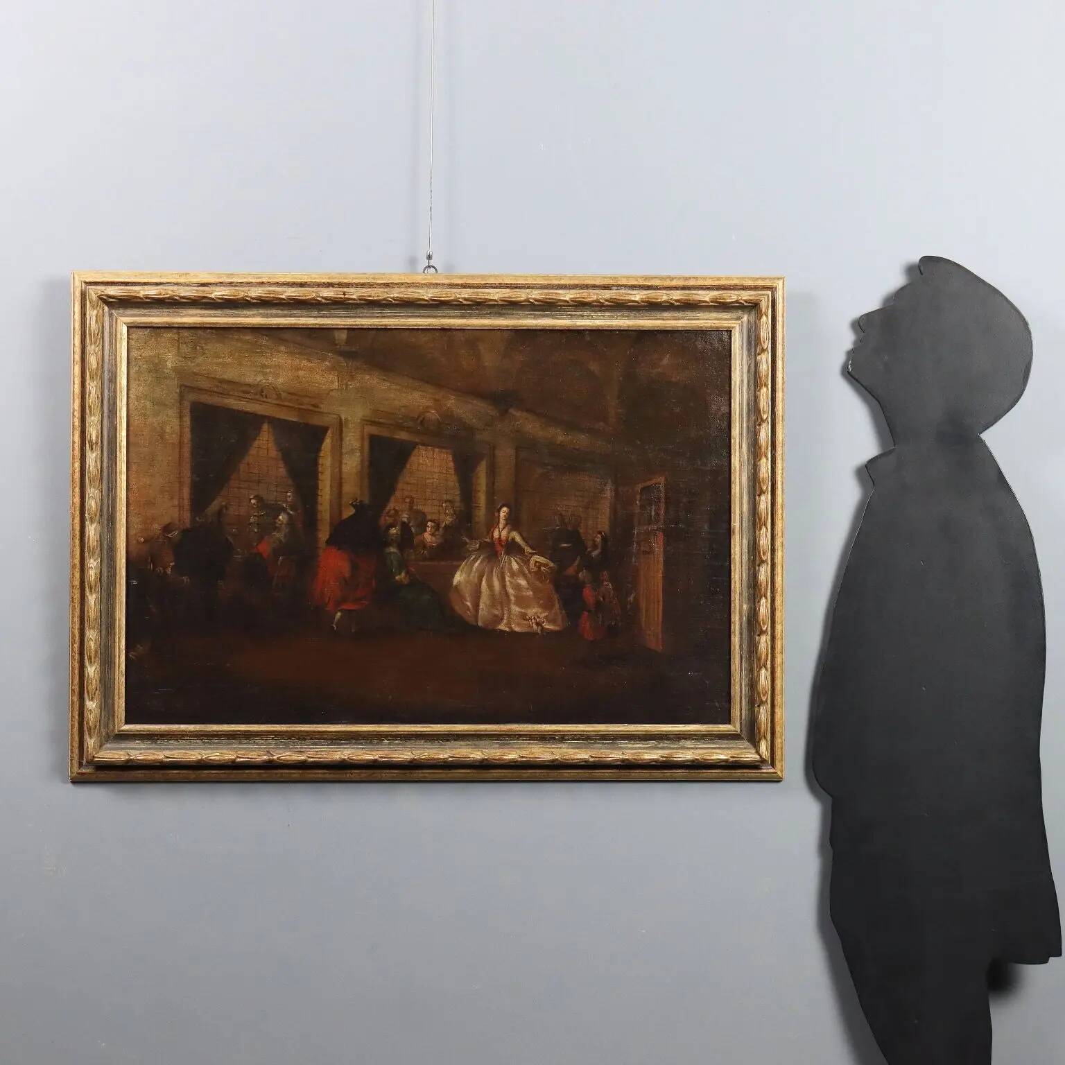 Ancient painting "The parlour of the nuns of San Zaccaria" 1800s