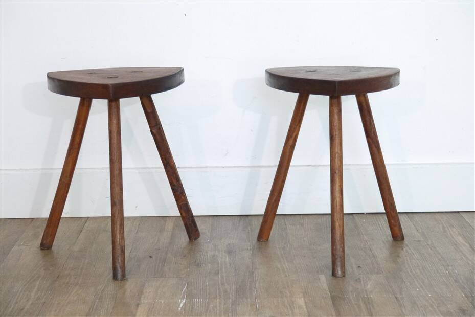 Pair of organic mahogany stools