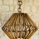 Large vintage pendant light in bamboo and rattan, circa 1960's