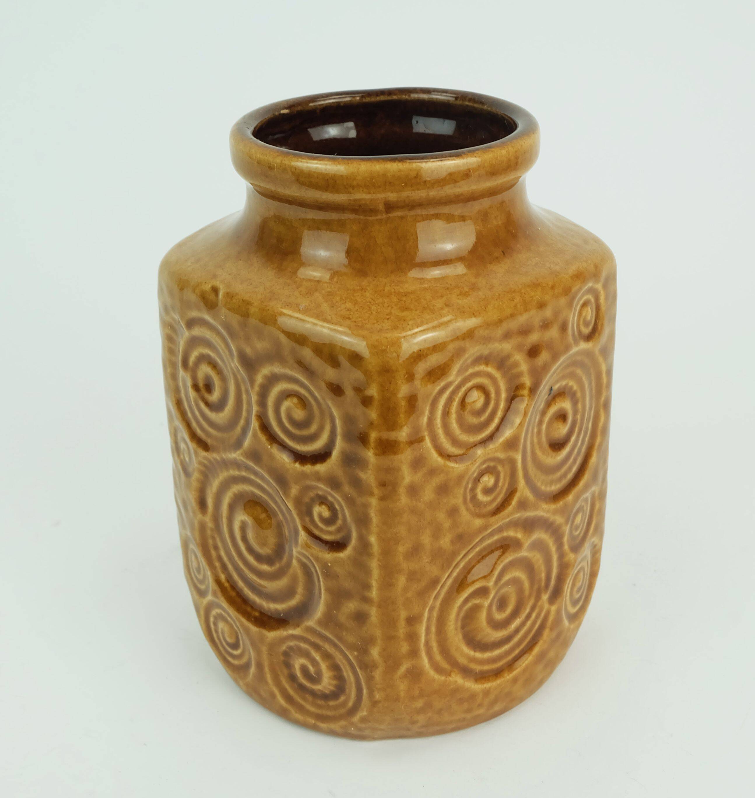 scheurich mid century VASE 1960s decor jura ochre glaze model 282-16