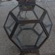 Old lantern in brass and glass with 8 facets or 24 stained glass windows