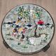 Vintage coffee table J&G Picard Vallauris – Glazed ceramic top with Japonese-style decoration