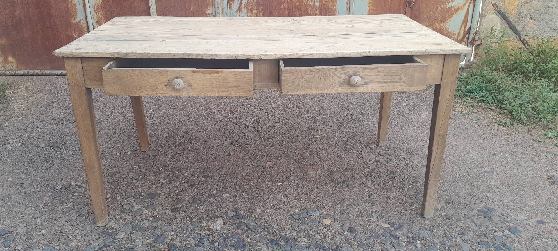 Farm table oak 2 drawers