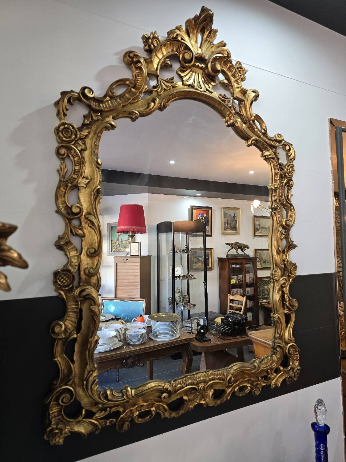 Large golden rocaille mirror