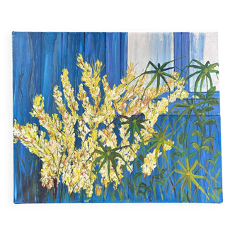 Mimosa and papyrus painting