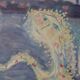 Original Swedish Oil on Canvas – “Figures” by JZON – Vintage, Framed