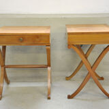 Pair of nightstands neoclassical wooden fruit