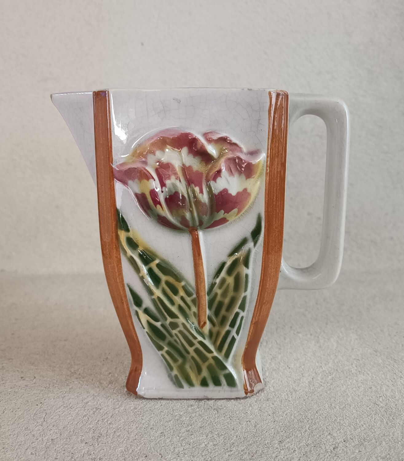 Art nouveau iron pitcher