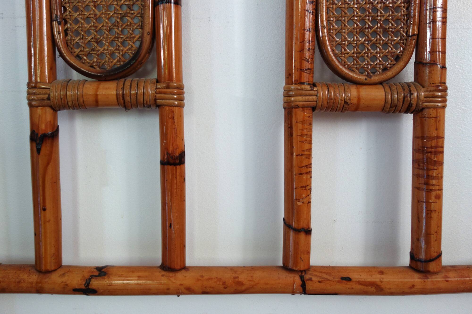 Bamboo and cane headboard from the 1970s.