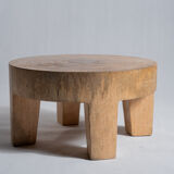 Quadripod coffee table in solid wood monoxyl natural color (dark)