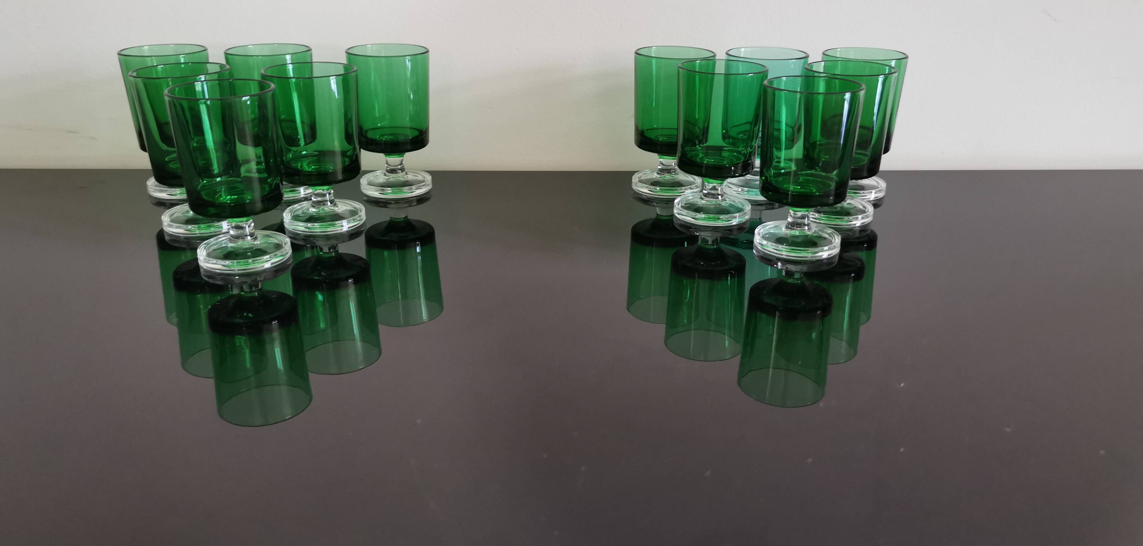 6 verres apéritif Luminarc Cavalier couleur vert bouteille