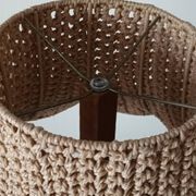Lampe de table en bois sculpté et corde vintage