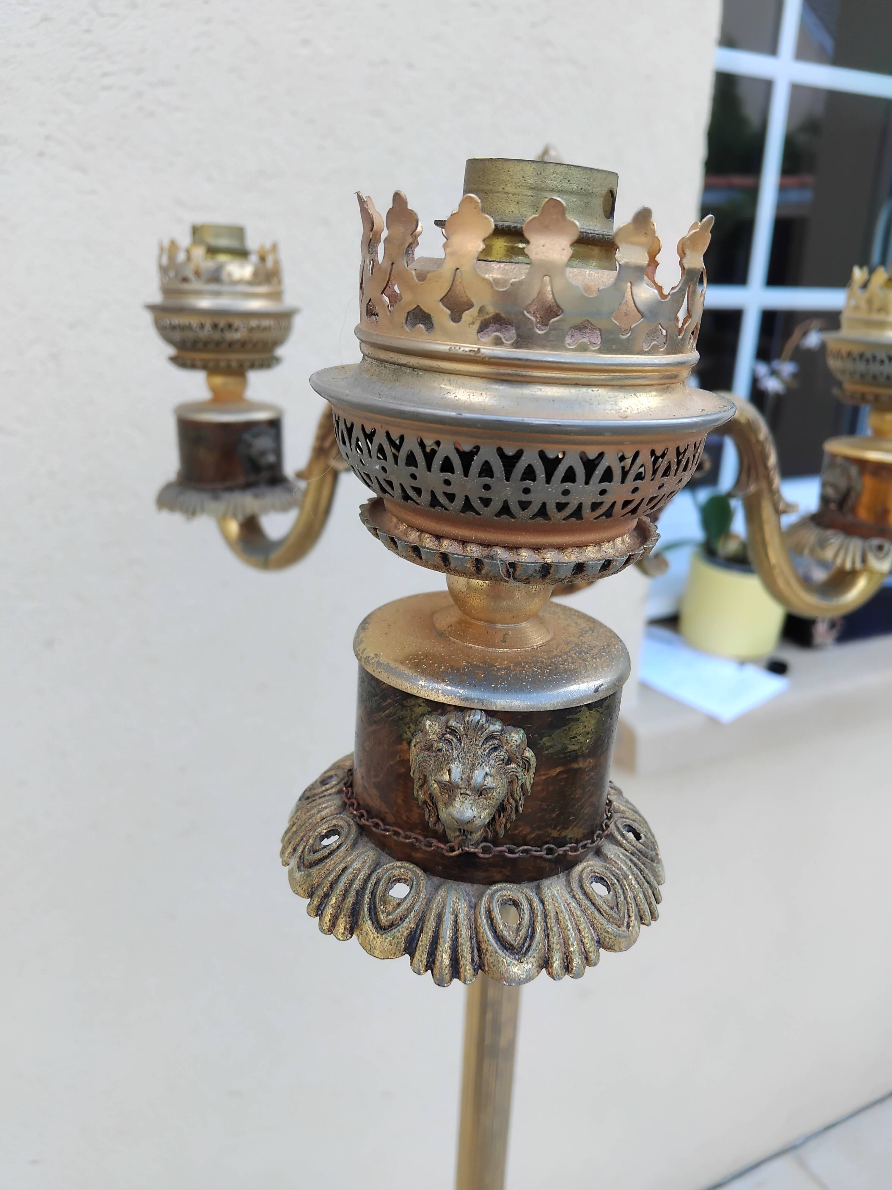 Lampadaire vintage laiton napoleon