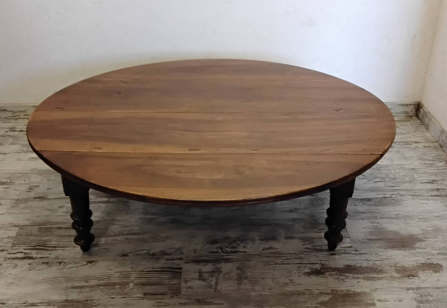 Oval wooden coffee table