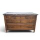 Commode ancienne de style Louis XVI avec plateau en marbre gris