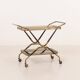 Italian mid century brass bar cart, serving trolley, 1960s