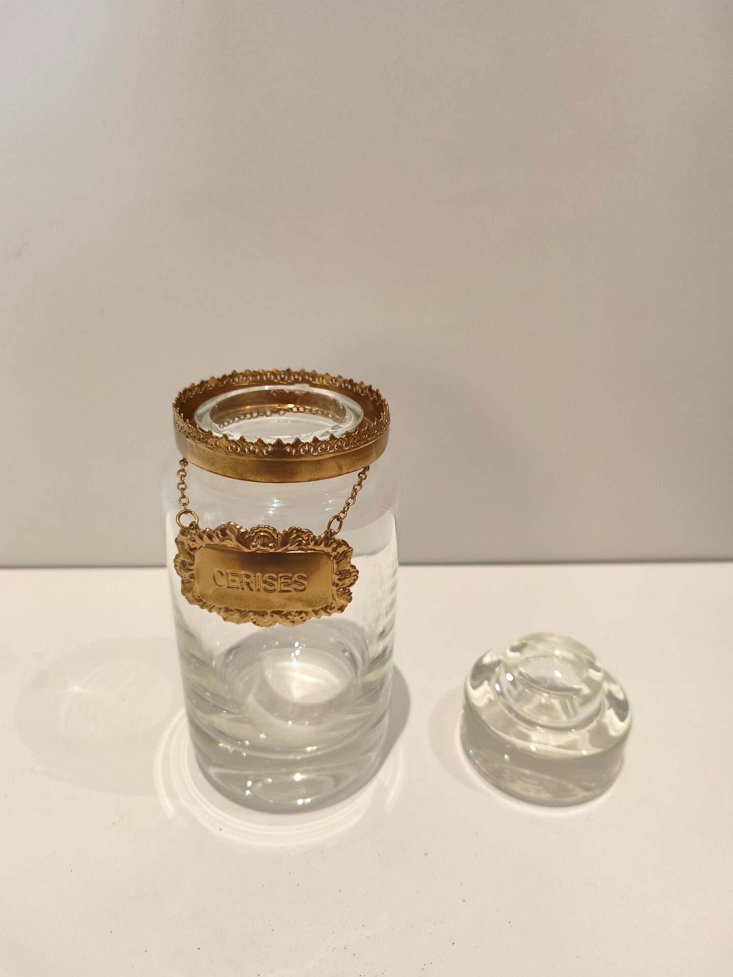 Vintage crystal cherry jar